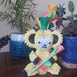 Colorful Origami Koala with Flowers